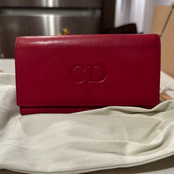 Dior Handbags - Dior Red Leather Women's Wallet